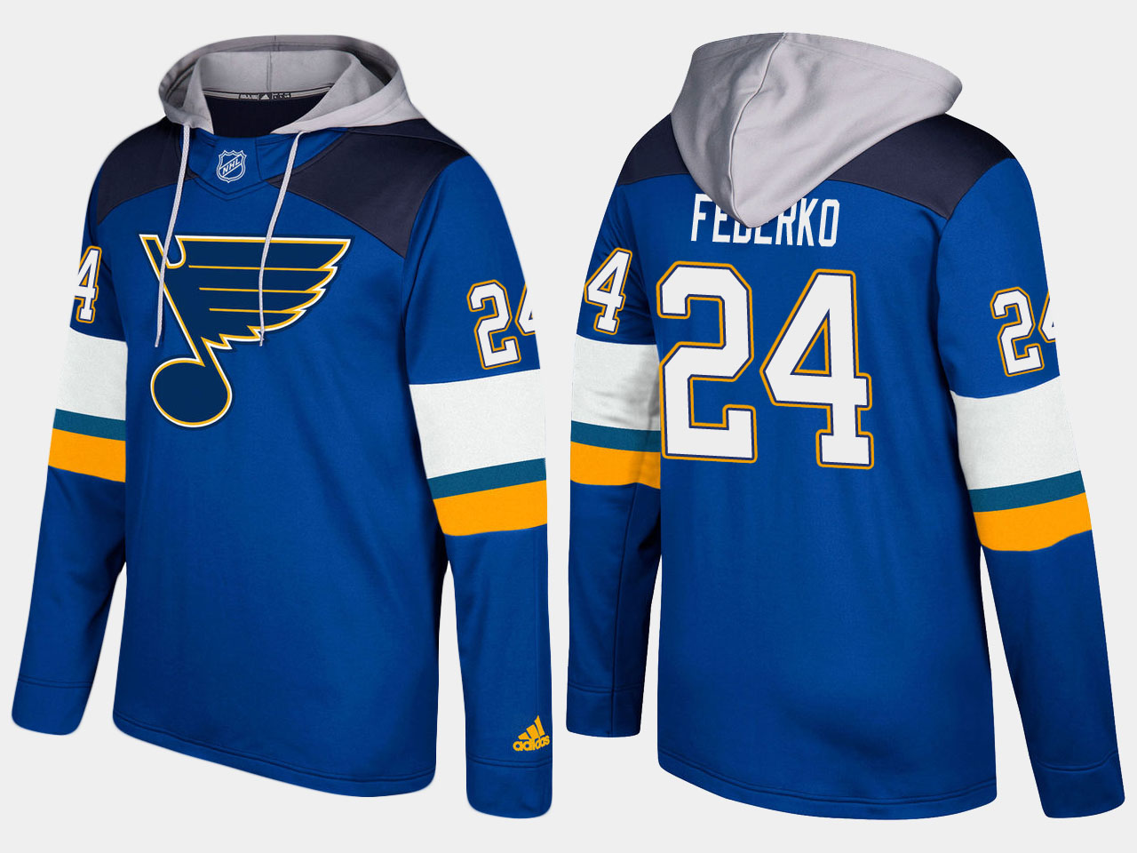 Men NHL St.Louis blues retired 24 bernie federko blue hoodie
